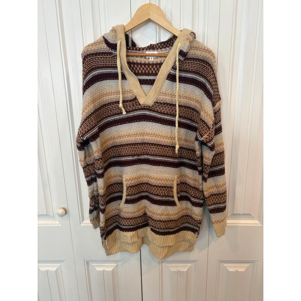 BKE Brown And White Stripe Hoodie Size‎ Medium